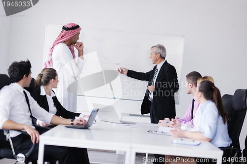 Image of Arabic business man at meeting