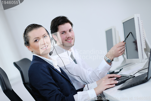 Image of business people group working in customer and helpdesk office