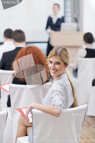 Image of business woman giving presentation