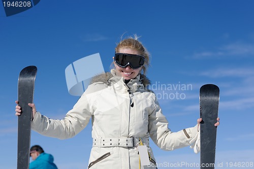 Image of winter woman ski