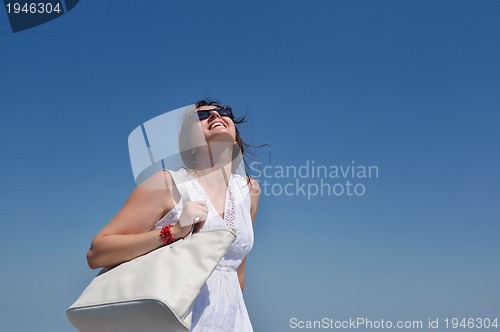 Image of happy woman outdoor