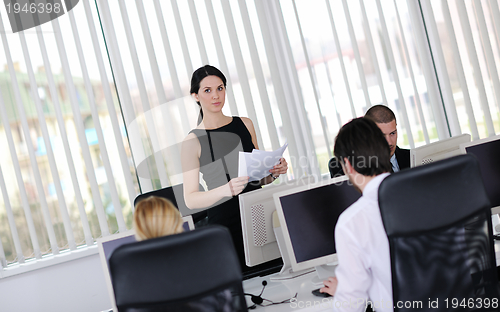 Image of business people group working in customer and help desk office