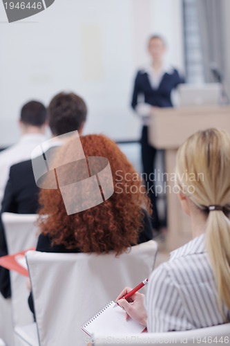 Image of business woman giving presentation