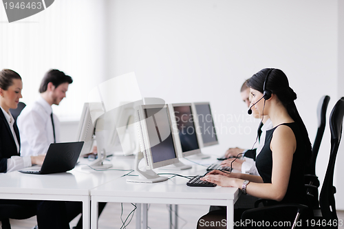 Image of business people group working in customer and help desk office