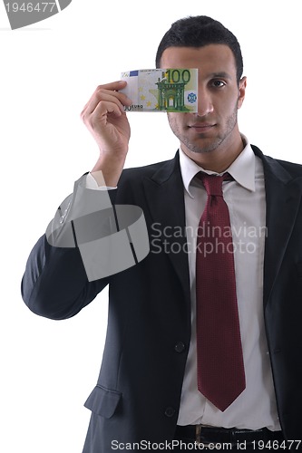 Image of Business man holding money