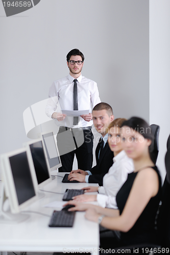 Image of business people group working in customer and helpdesk office