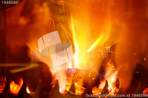 Image of fireplace flame background