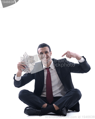 Image of Business man holding money