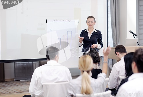 Image of business woman giving presentation