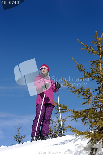 Image of winter woman ski