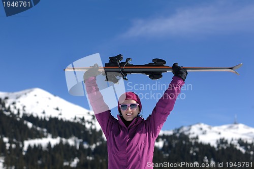 Image of winter woman ski