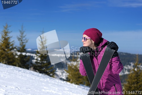 Image of winter woman ski