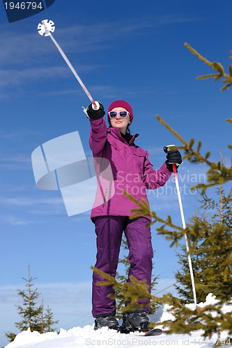 Image of winter woman ski