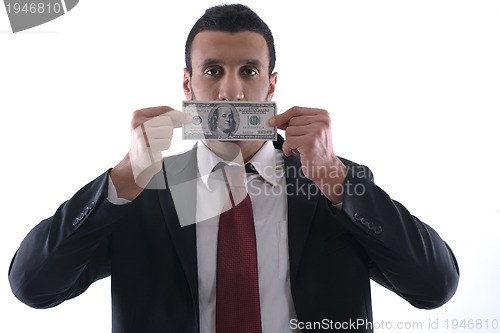 Image of Business man holding money