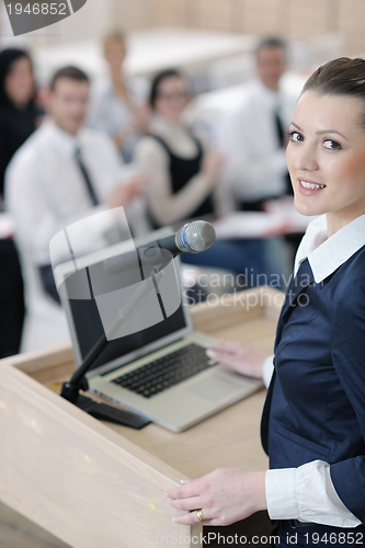 Image of business woman giving presentation