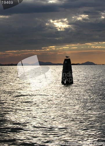 Image of Sunset in the lagoon of venice