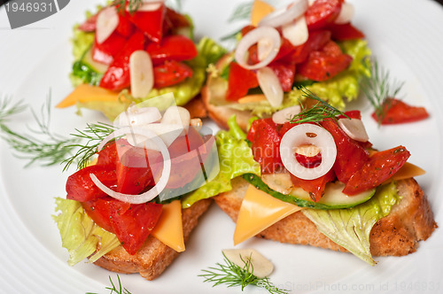 Image of Toast with vegetables