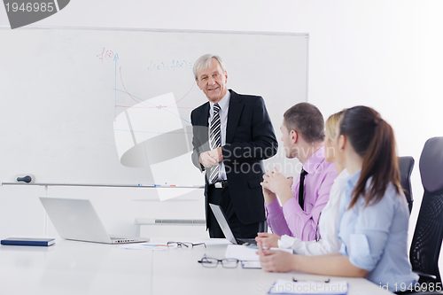 Image of Senior business man giving a presentation