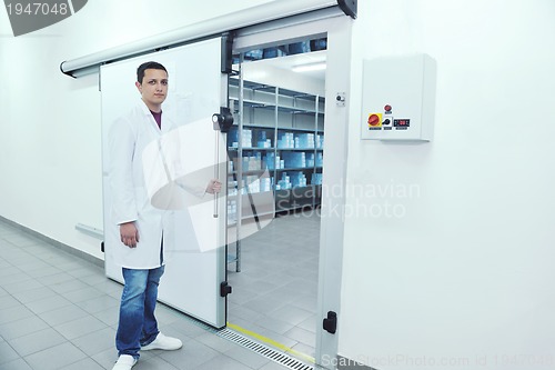 Image of medical factory  supplies storage indoor