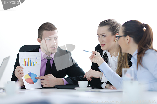 Image of Group of young business people at meeting