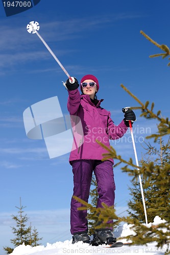 Image of winter woman ski