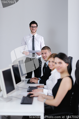 Image of business people group working in customer and helpdesk office