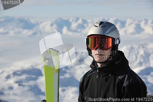 Image of people group on snow at winter season