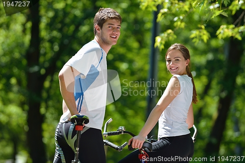 Image of Young couple jogging