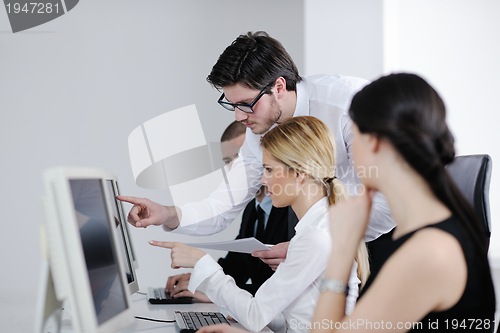 Image of business people group working in customer and helpdesk office