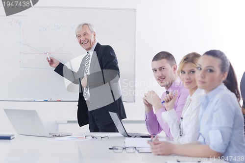 Image of Senior business man giving a presentation