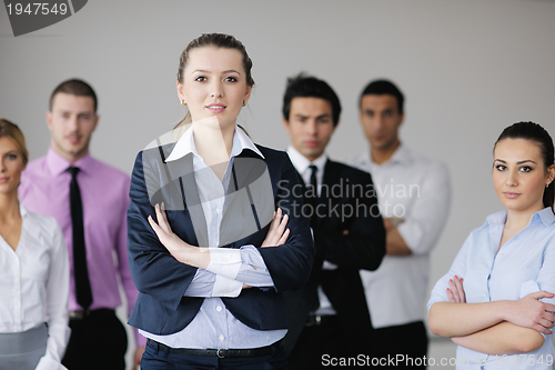 Image of Group of young business people at meeting