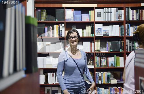 Image of female in library