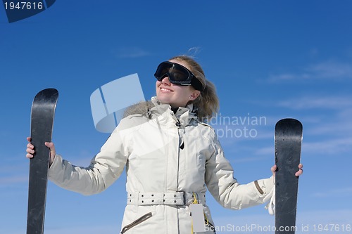 Image of winter woman ski