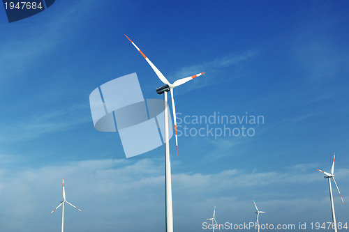 Image of wind turbine generating eco electricity