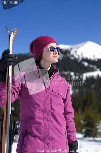Image of winter woman ski