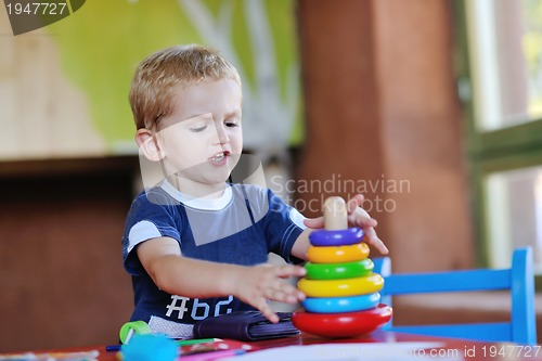 Image of cute little child play and have fun