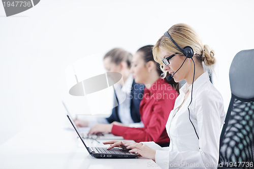 Image of business woman group with headphones