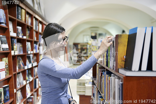 Image of female in library