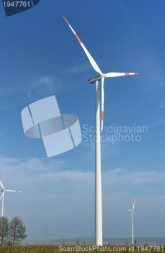 Image of wind turbine generating eco electricity