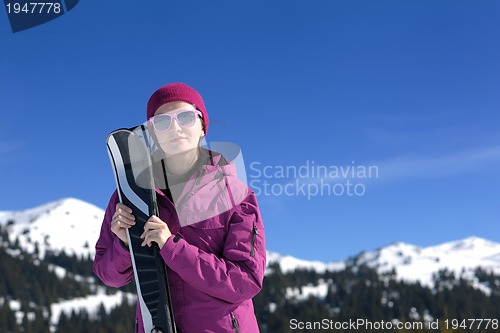 Image of winter woman ski