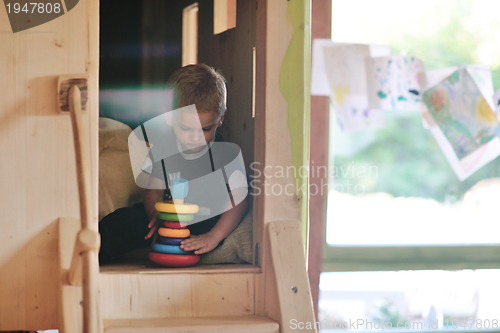 Image of cute little child play and have fun