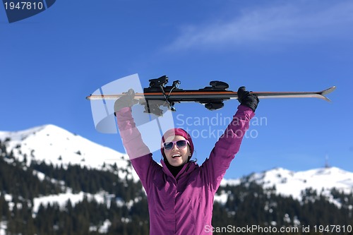 Image of winter woman ski