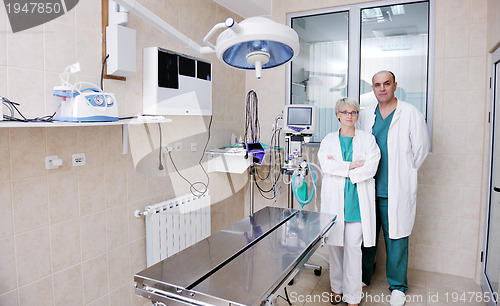 Image of veterinarian and assistant in a small animal clinic