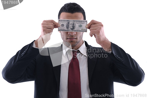 Image of Business man holding money
