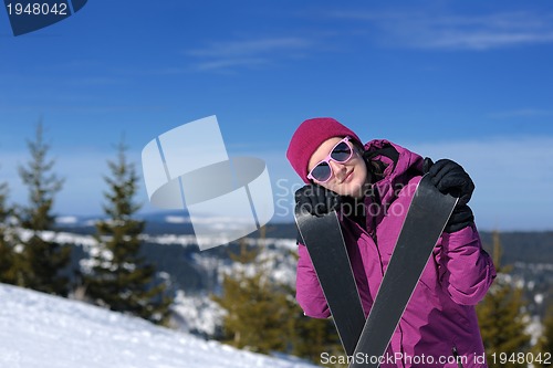 Image of winter woman ski