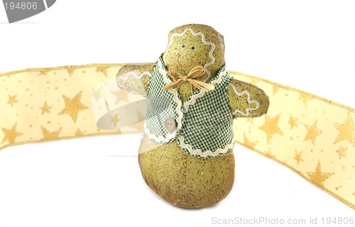 Image of Gingerbread man and ribbon