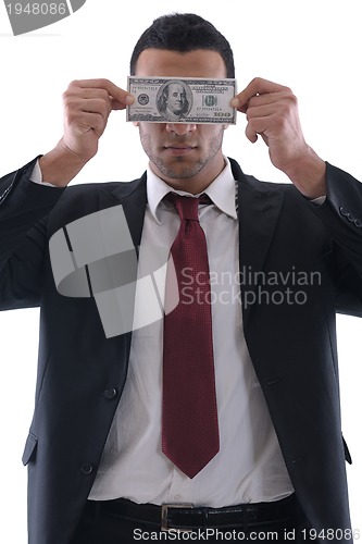 Image of Business man holding money