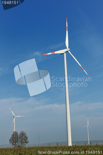 Image of wind turbine generating eco electricity