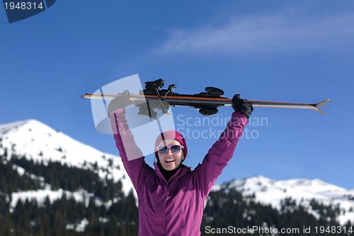 Image of winter woman ski