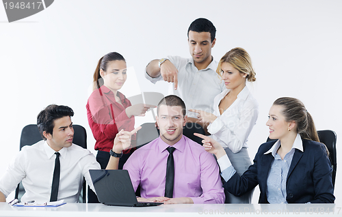 Image of Group of young business people at meeting